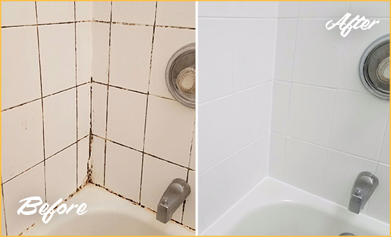 Before and After Picture of a El Toro Tub Caulked to Remove and Avoid Mold